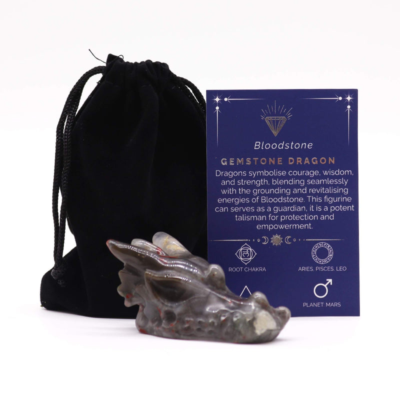 Gemstone Large Dragon Head- Bloodstone product image