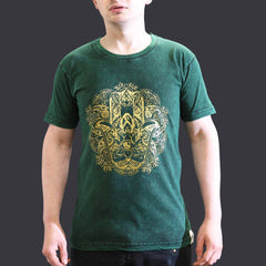 Nomad Sari Stonewashed Cotton T-Shirt – Hamsa – Green – Small product image
