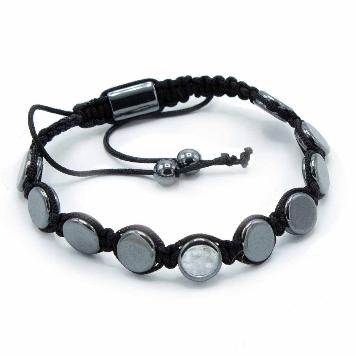 Magnetic Hematite Shamballa Bracelet - Round Flats product image 2