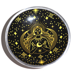 Triple Leg Enamelled Offering Plate - Gold Goddess on Black product image 3