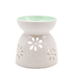 Classic White Oil Burner - Floral with Teal Well product image 3