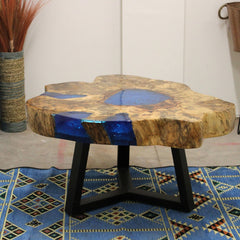 Tamarind and Resin Coffee Table - Sky Blue product image 11