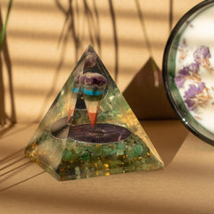 Med Organite Pryamids 7x6cm - Pendulum - Green Adventurine Chips product image 2