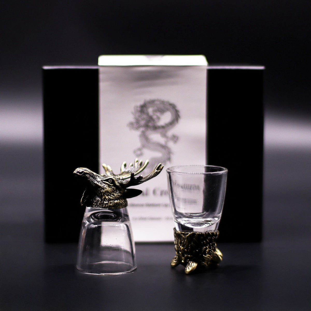 Gift Set of 6 Shot Glasses (50ml) - Wild Forest Creatures - Antique Bronze product image 2