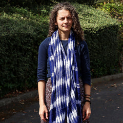 Boho Java Art Stole/Scarf - Indigo Stripes - 62x200cm product image 4