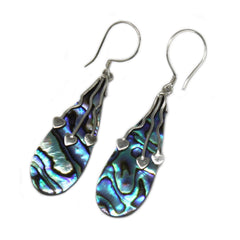 Shell & Silver Earrings - Three Hearts - Abalone product image 4