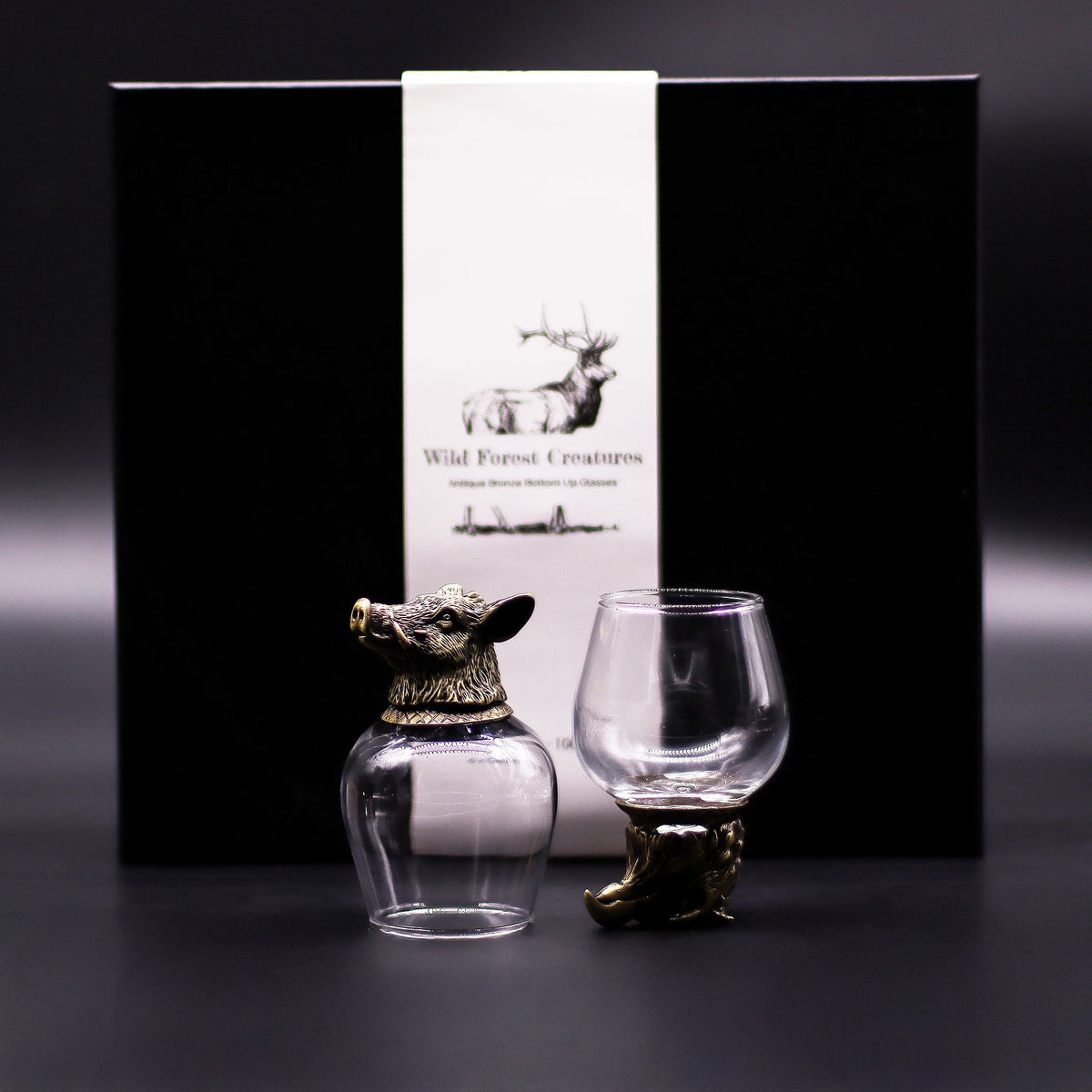 Gift Set of 6 Glasses (100ml) - Wild Forest Creatures - Antique Bronze product image 3