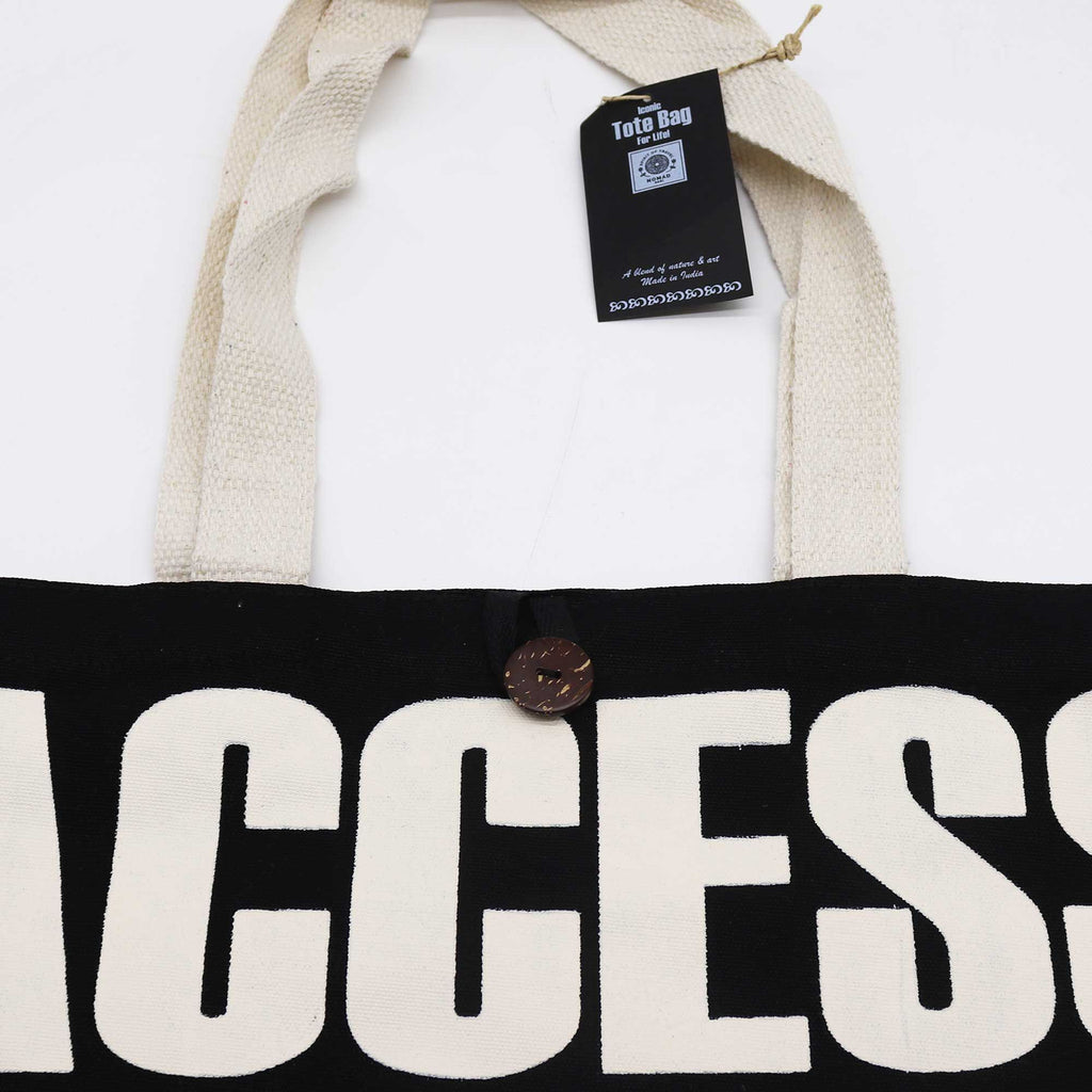 Iconic Classic Tote Bag - ACCESS ALL AREAS - Black Natural 10oz product image 4