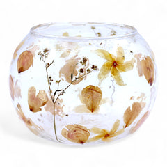 Natural Floral Glass - Large Bowl Candle Holder - Rosa - (12x13cm) product image 2