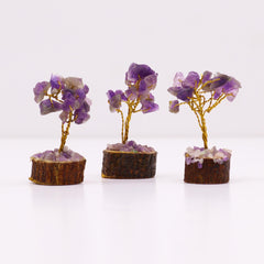 Mini Gemstone Tree On Wood Base - Amethyst (15 stones) product image 5