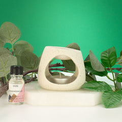 Ceramic Zen Oil Burner - Round Pebble - Speckled Off-White product image 2