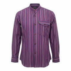 Nomad Sari Grandad Shirt - Black Purple - Large product image 3