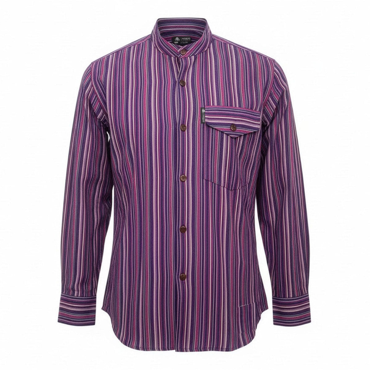 Nomad Sari Grandad Shirt - Black Purple - Large product image 3