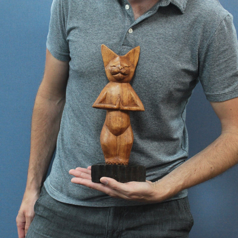 Handcarved Yoga Cats - Standing product image