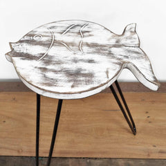 Albasia Wood Fish Stand - Whitewash product image 3