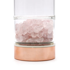 Crystal Glass Tea Infuser Bottle - Rose Gold - Rose Quartz product image 3