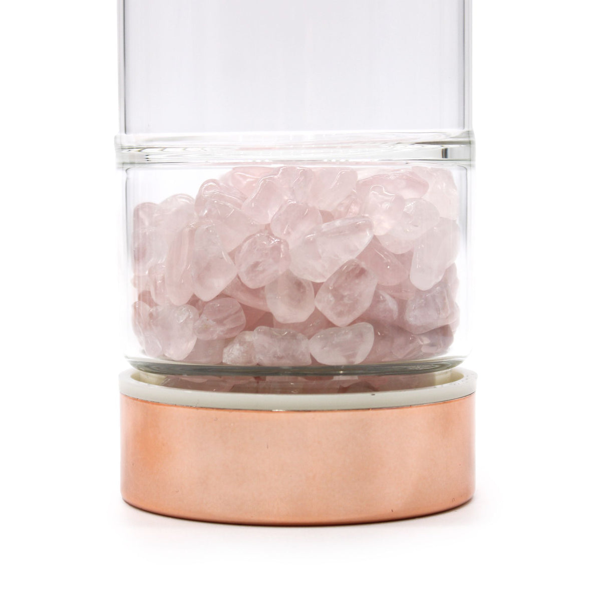 Crystal Glass Tea Infuser Bottle - Rose Gold - Rose Quartz product image 3