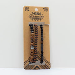 Mens Premium Bracelet Sets - Black & Tans (asst) product image 2