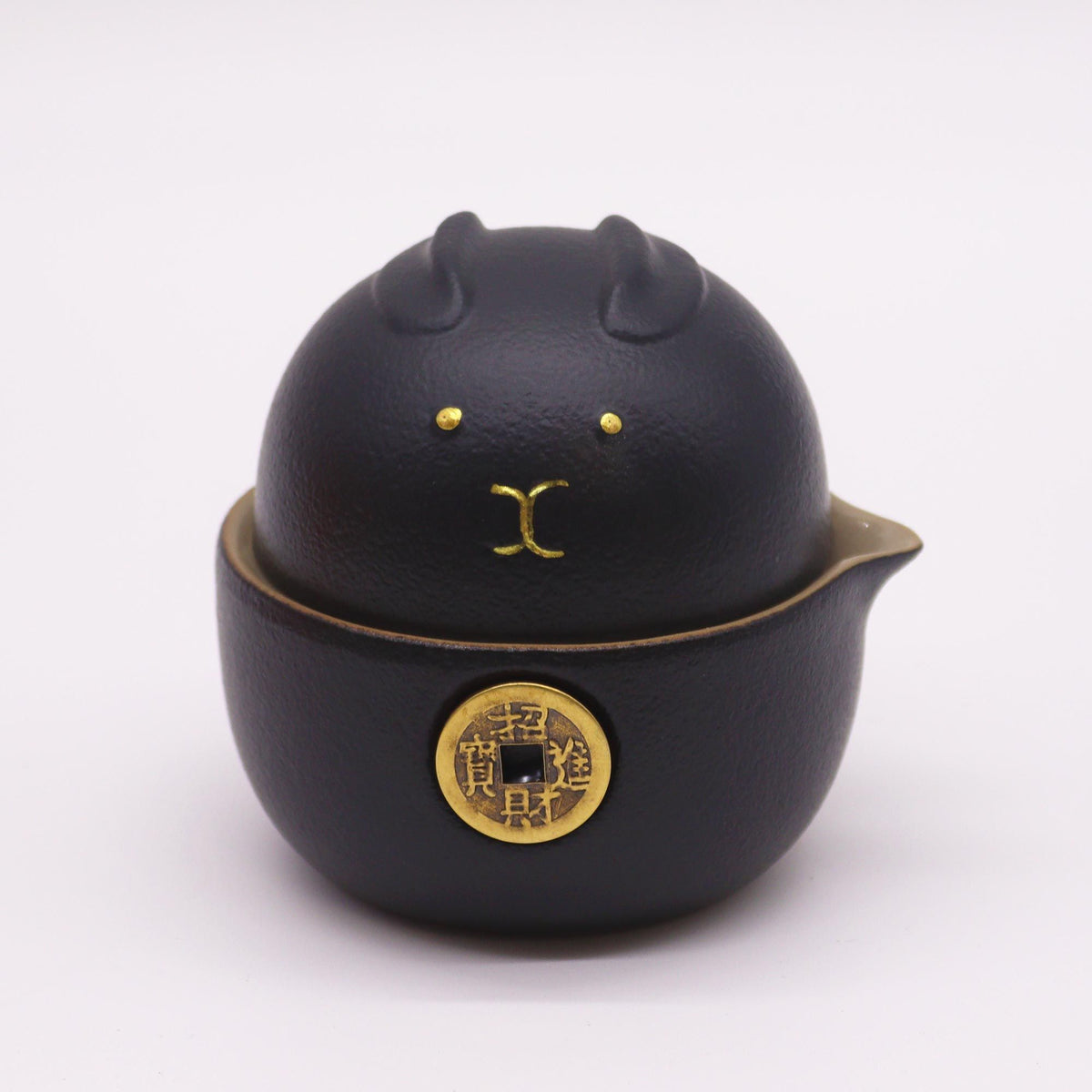 Money Cat Teapot Set - Two Cups - Travel Pack - Black product image 4