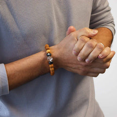 Cedarwood Crown Chakra Bangle with Clear Quartz product image 3