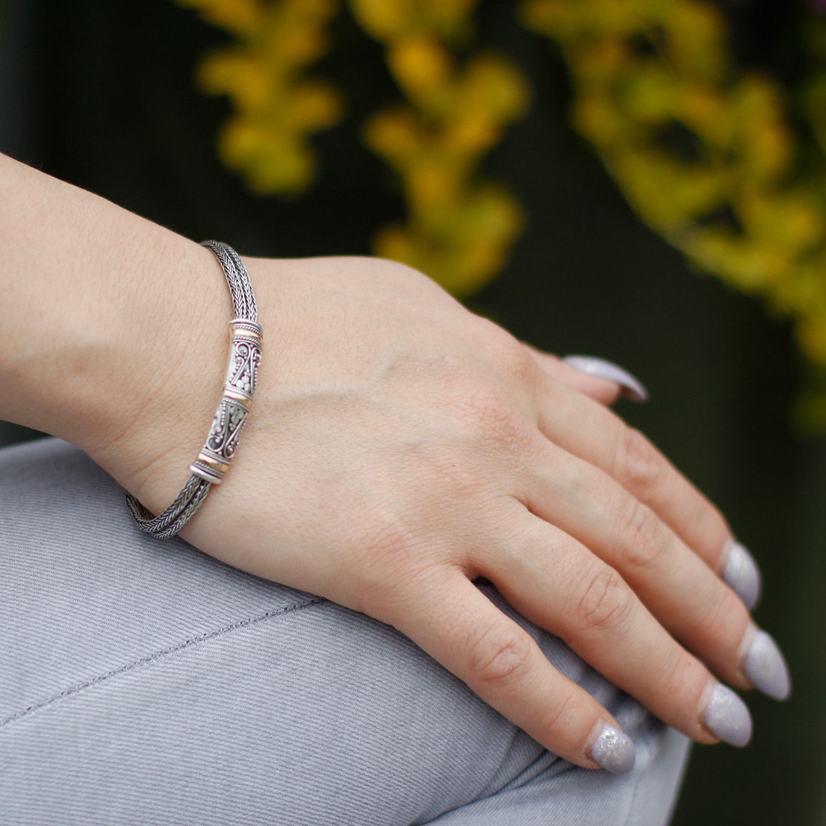 Silver & Gold Bracelet - Unisex Twin Chain product image 11