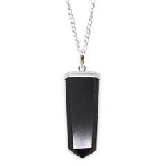 Gemstone Flat Pencil Pendant - Black Agate product image 2