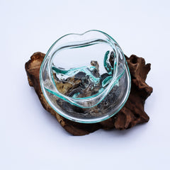 Molten Glass Wavy Bowl on Wood 18cm product image 5