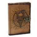 Leather Pentagon & Skull with Burns Detail Notebook (7x5") product image