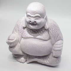 Laughing Buddha Lamp Lavender Crackle - Round Stand product image 5