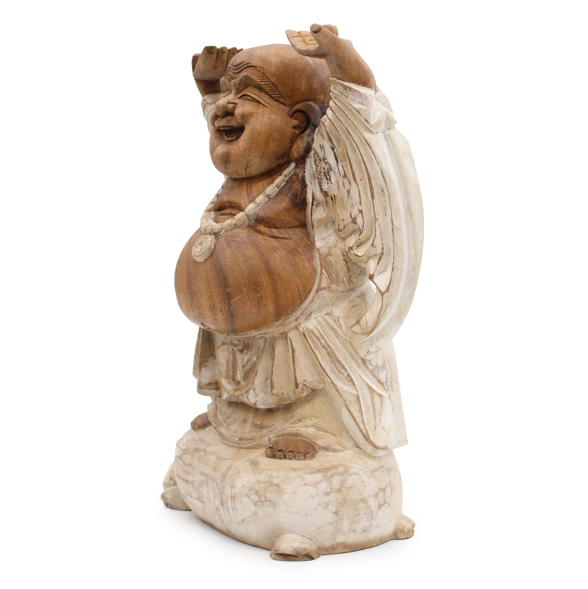 Happy Buddha Hands Up - Whitewash 40cm product image 3