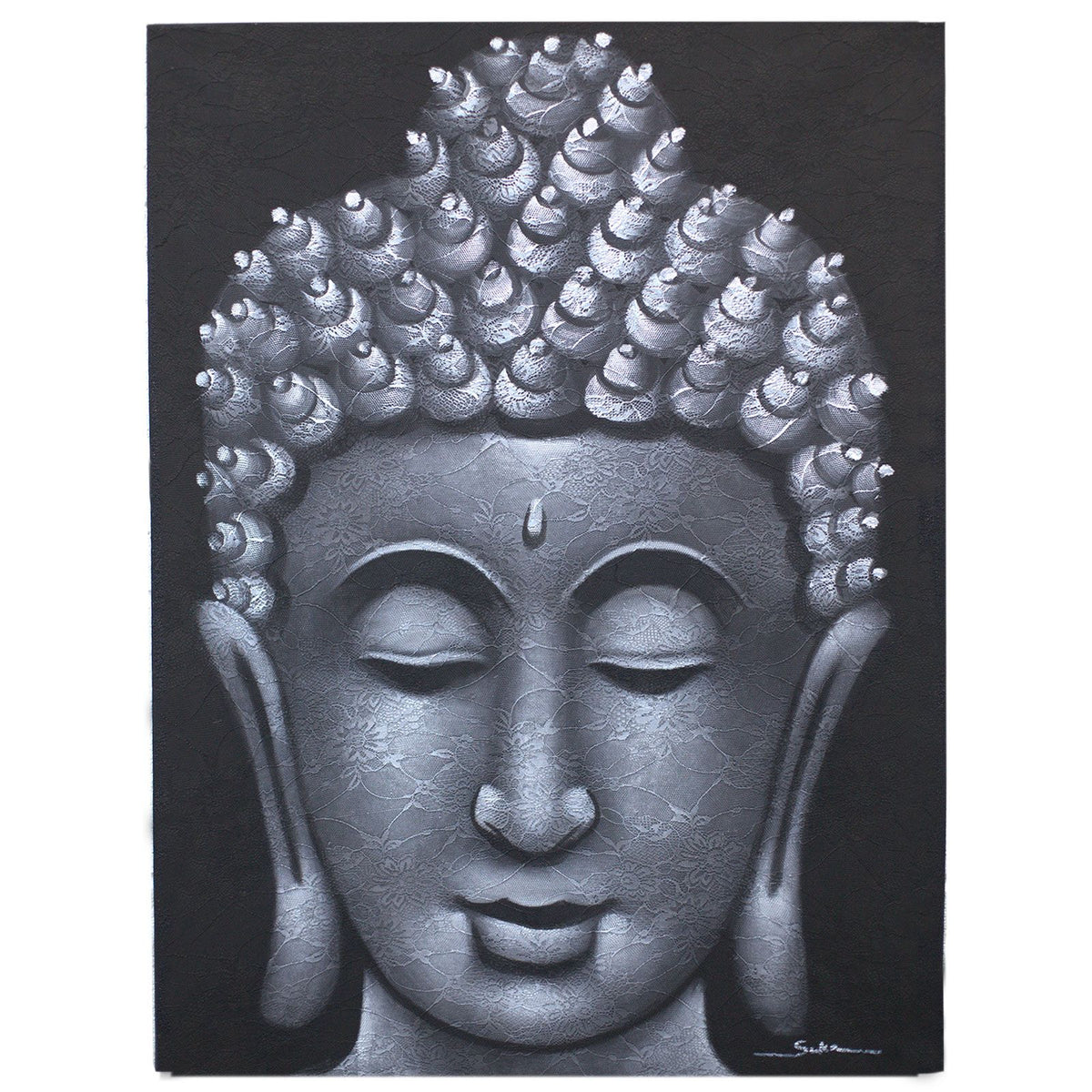 Buddha Painting - Grey Brocade Detail product image