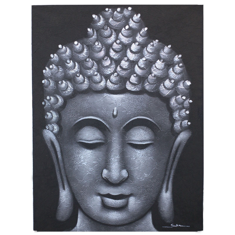 Buddha Painting - Grey Brocade Detail product image