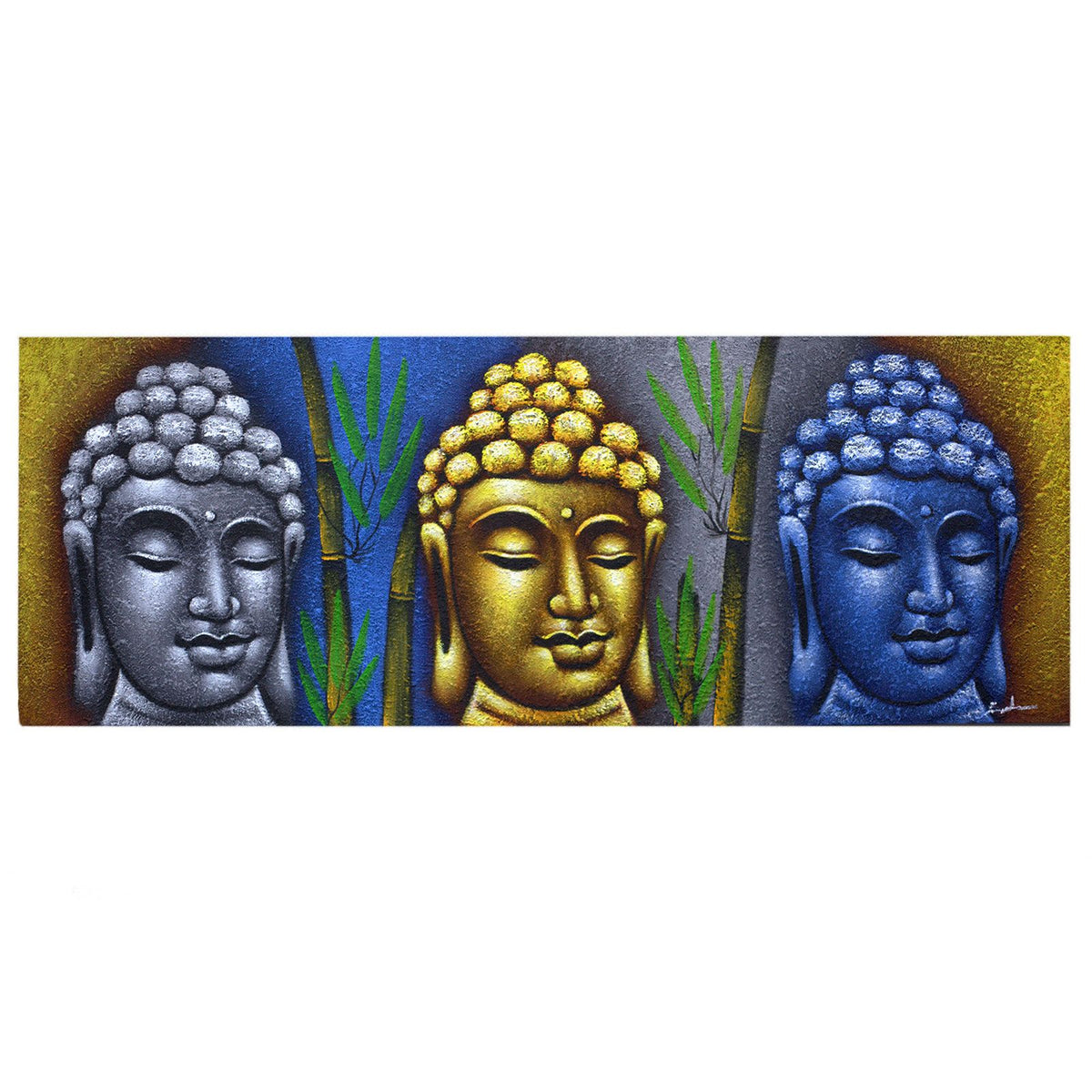 Buddha Painting - Three Heads With Bamboo product image