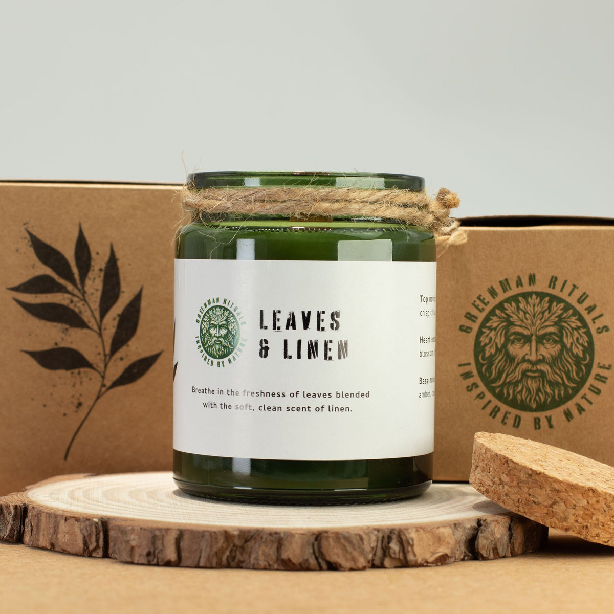 Greenman Woodwick Soy Candle - Leaves & Linen product image 5