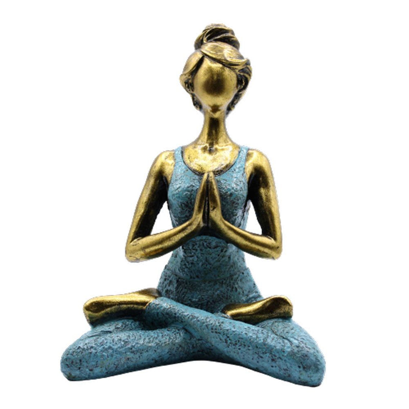 Yoga Lady Figure - Bronze & Turqoise 24cm product image