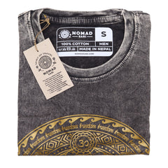 Nomad Sari Stonewashed Cotton T-Shirt – Chakra – Dark Grey – Small product image 3