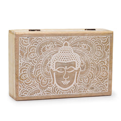 Big Rectangle Box 21.5x14x6.3cm - Buddha Face Whitewash product image 2
