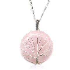 Tree of Life Gemstone Necklace - Rose Quartz product image 3