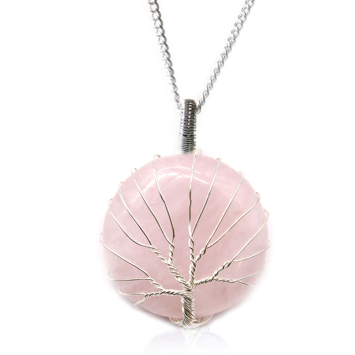 Tree of Life Gemstone Necklace - Rose Quartz product image 3