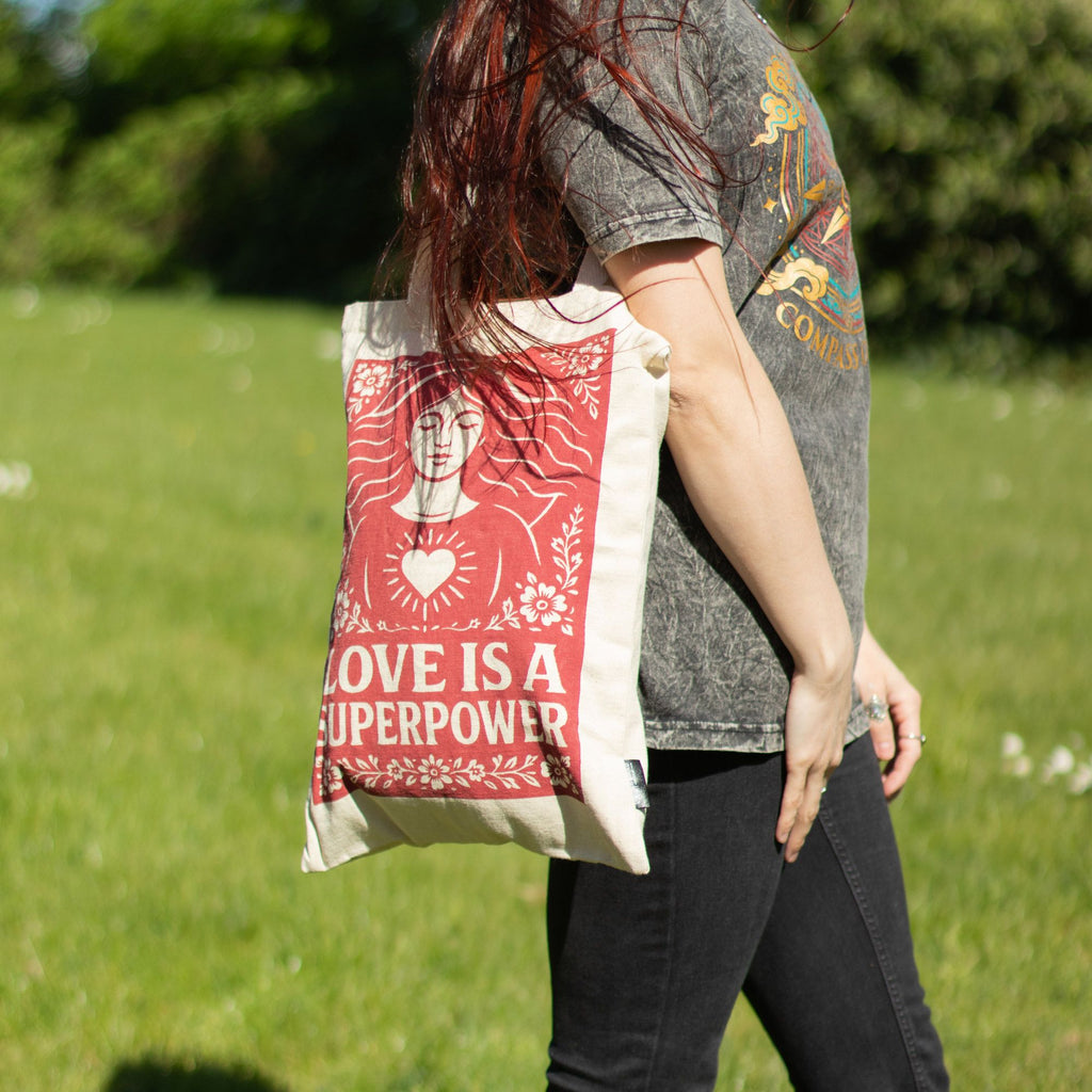 Nomad Sari Iconic Toni Tote Bag - Love is a Super Power - Natural 10oz product image 6
