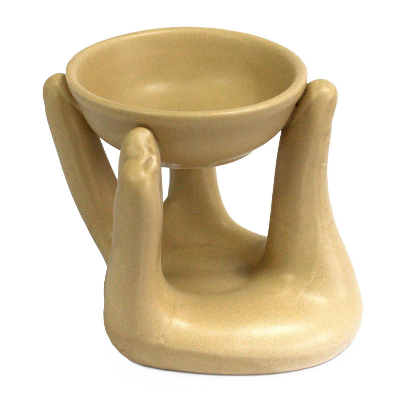 Open Hands Oil Burner - Tan product image