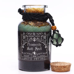 Ancient Witch Bath Spell Potion & Aventurine Crystal Amulet - Prosperity product image 2