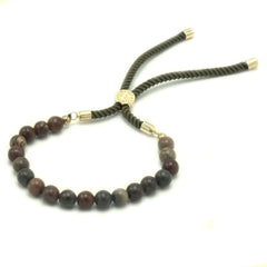 18K Gold Plated Gemstone Moss String Bracelet - Picasso Jasper product image 7