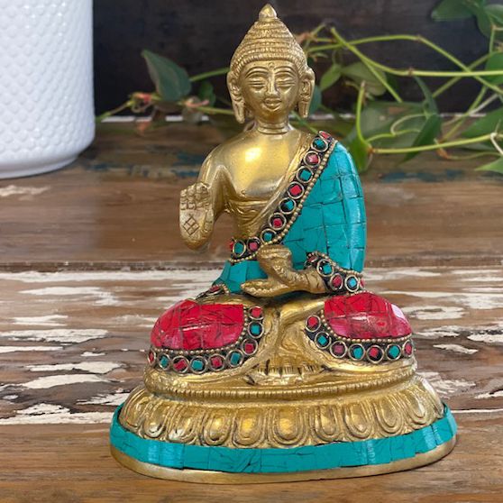 Brass Buddha Figure - Blessing - 15cm product image 5