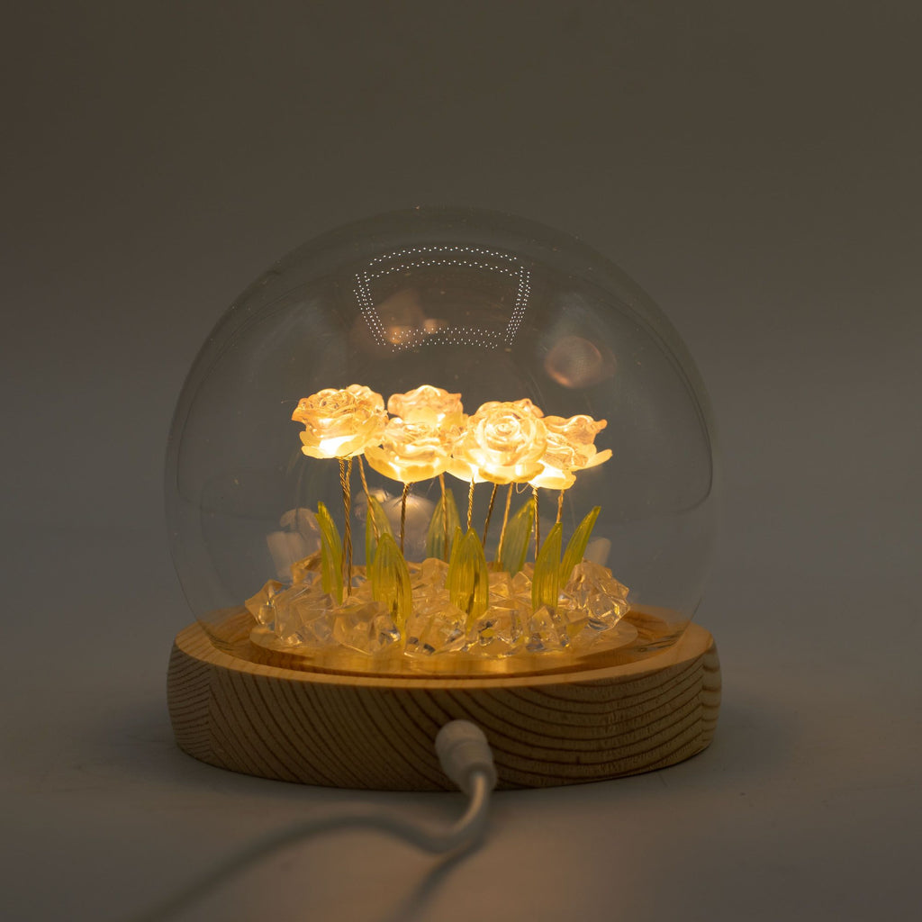Floral Glow Garden Dome - 10 Pink Roses - LED USB product image 6