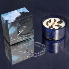 Zodiac Crystal Candle with Gemstone Bracelet - Sagittarius product image 6