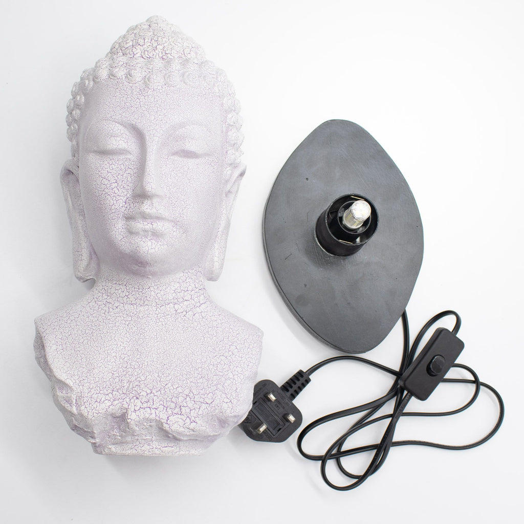 Buddha Bust Lamp Lavender Crackle - Oval Stand product image 6