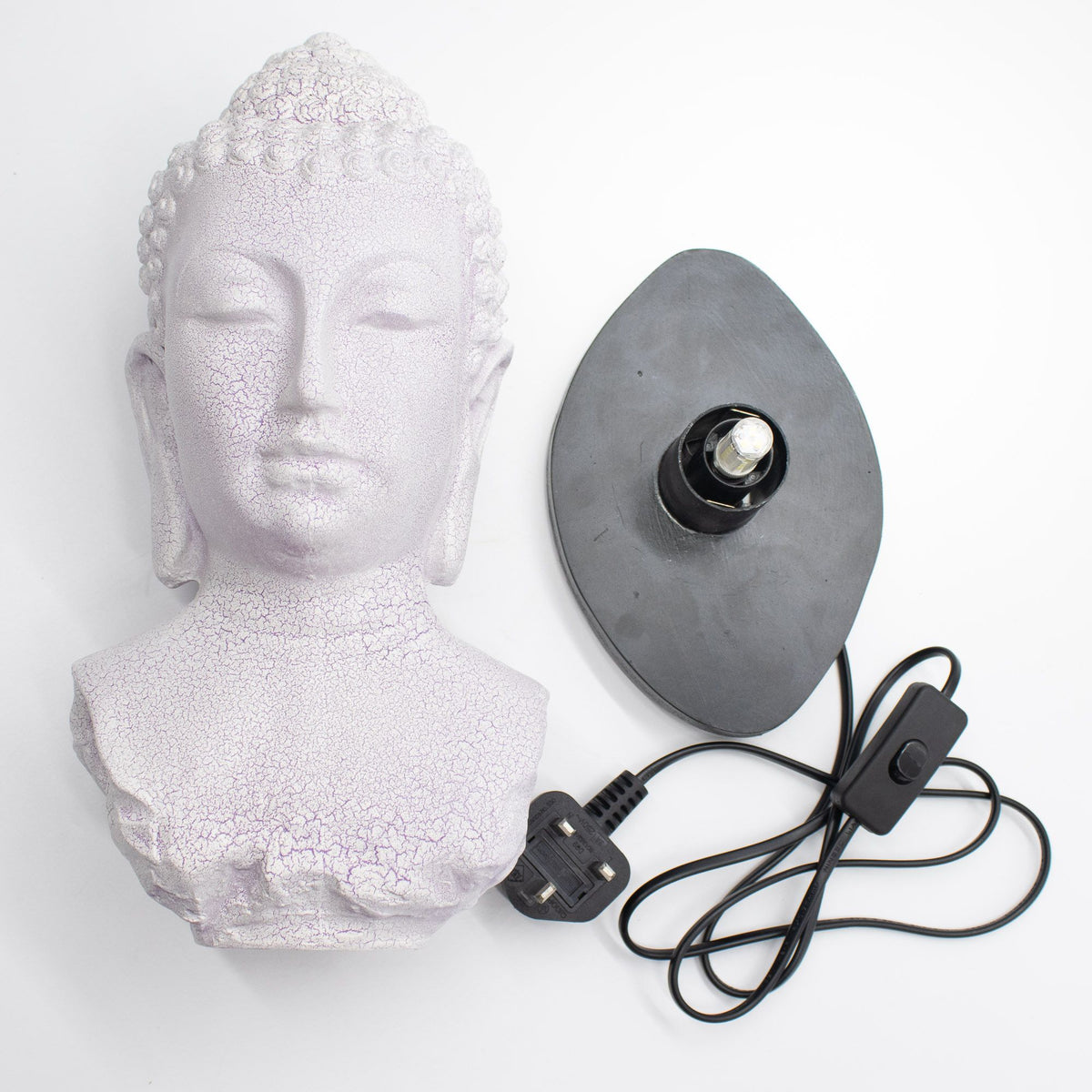 Buddha Bust Lamp Lavender Crackle - Oval Stand product image 6