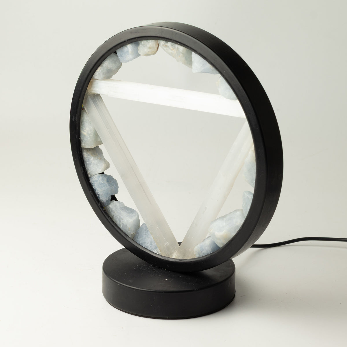 Gemstone Halo Lamp - Water - Aquamarine & Selenite – product view 5
