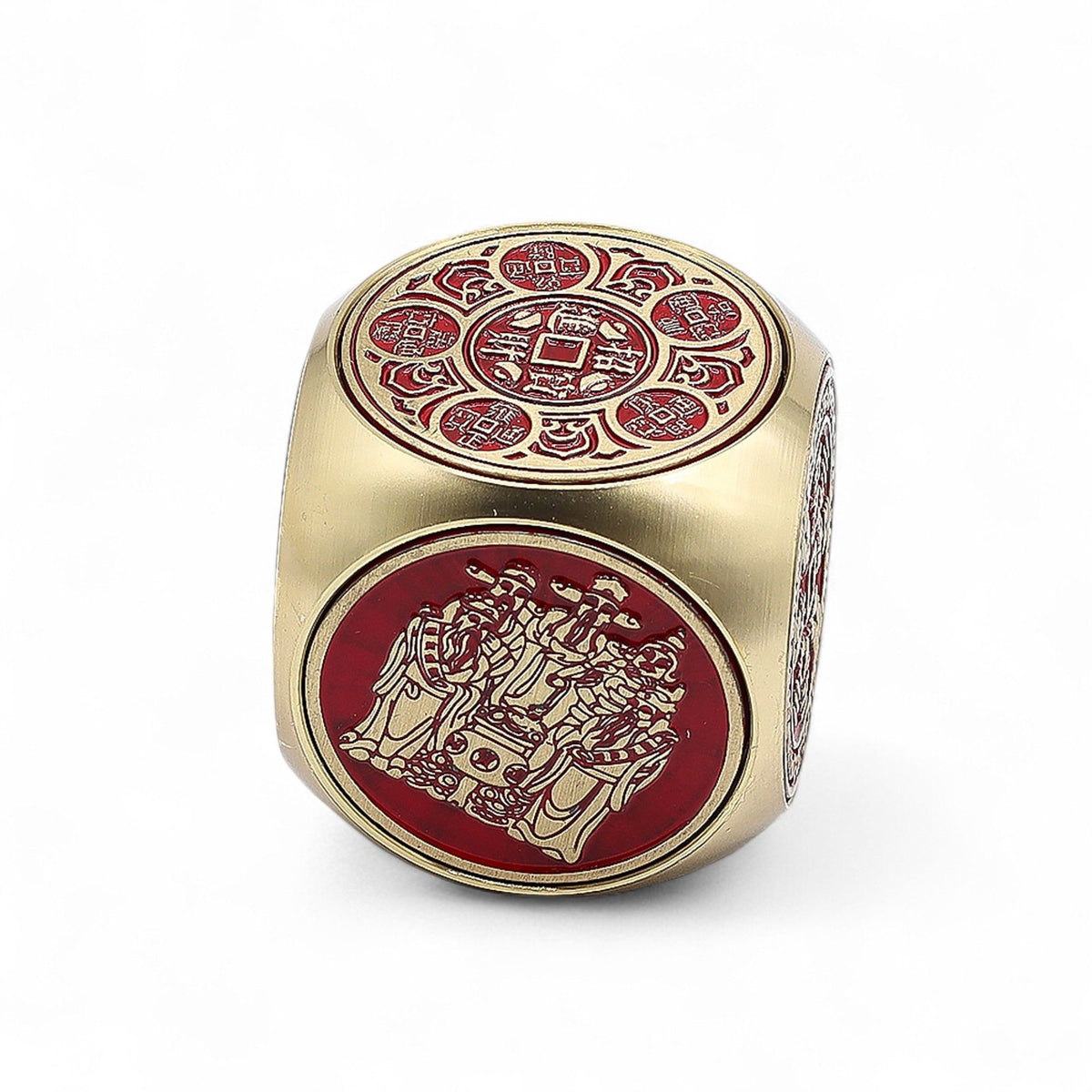 Feng Shui Fortune - Red & Brass Prosperity Cube - Flat product image 2